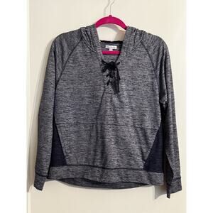 Vera Bradley pullover hoodie Women's size M Floral hood lining LagenLook Blue